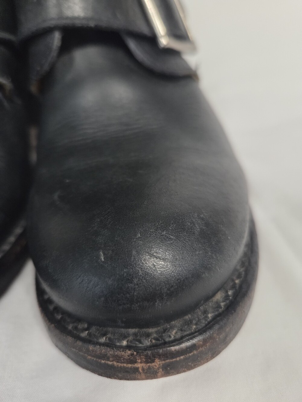 Frye Sabrina Double Buckle Ankle Biker Boots 8 - Picture 7 of 14